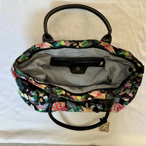 Vintage Christian Lacroix Floral Canvas Tote with Leather Handles – Large - Picture 3 of 4